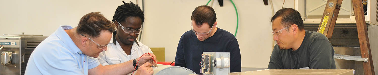 Heating, ventilation, air conditioning students in class