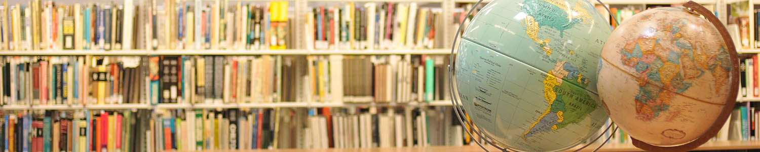 World globe in library