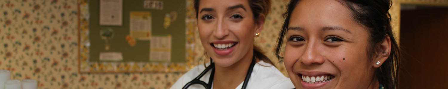 Smiling nursing students