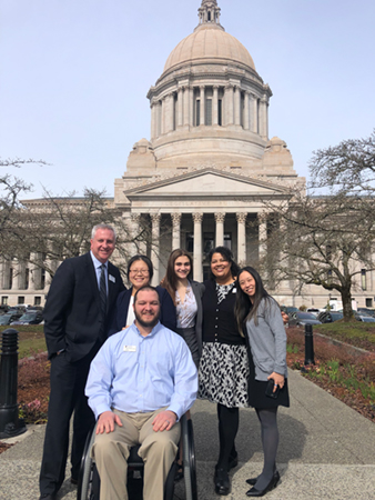 College system representatives supporting HB 1702 and HB 1714 in front of the Legislative Building
