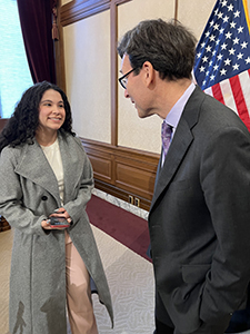 Isabella Flores with Gov. Ferguson