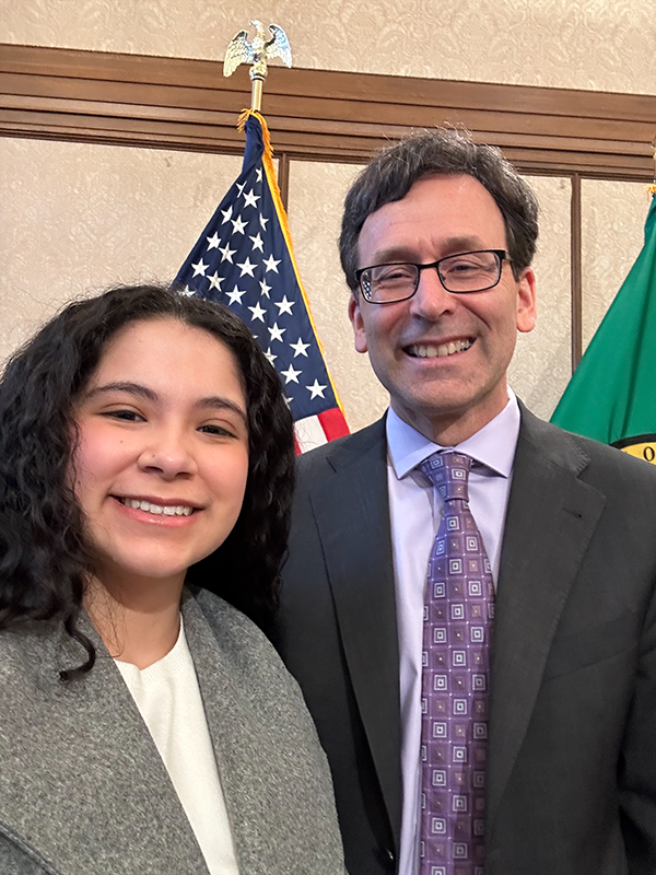 Isabella Flores and Gov. Ferguson selfie