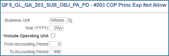 #203 COP Princ Exp Not Allow