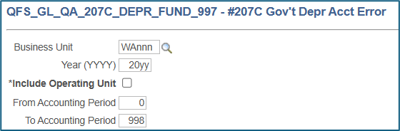 #207C Gov't Depr Acct Error