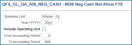#508 Neg Cash Not Allowe FYE