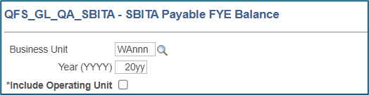 SBITA Payable FYE Balance