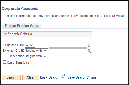 Accessing corporate accounts
