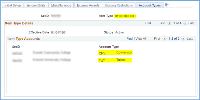Account Types Tab
