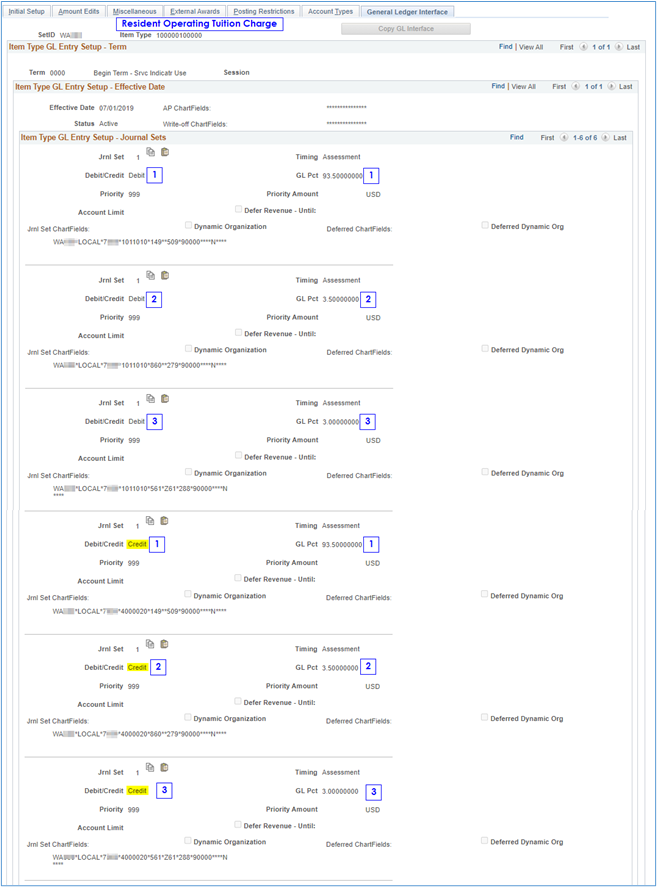 Item types general ledger resident operating tuition