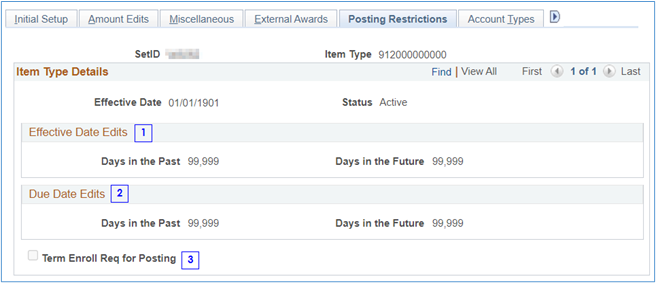 Item types posting restrictions
