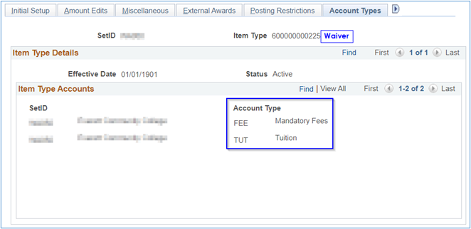 Item types waiver