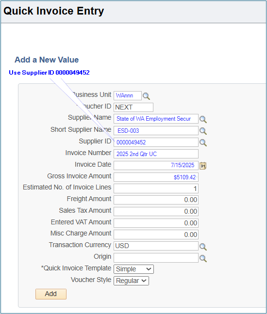 quick invoice entry 