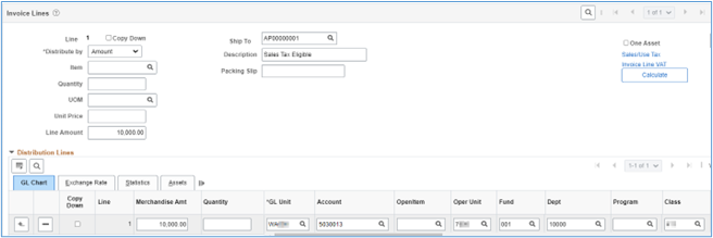 voucher with sales use tax