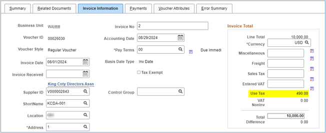 voucher with use tax