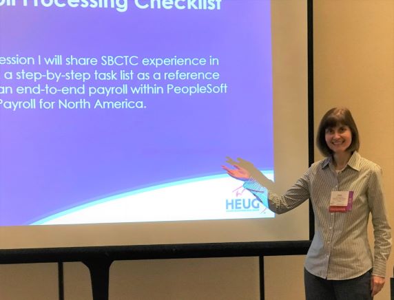 Irena Marinova gives a presentation at conference