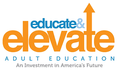 Elevate & Educate adult education advocacy campaign logo