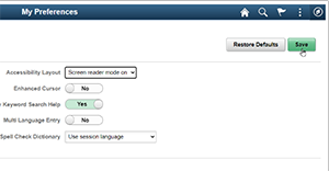 Screen shot showing save button