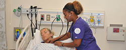 Nursing students in lab