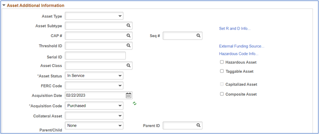 asset additional information
