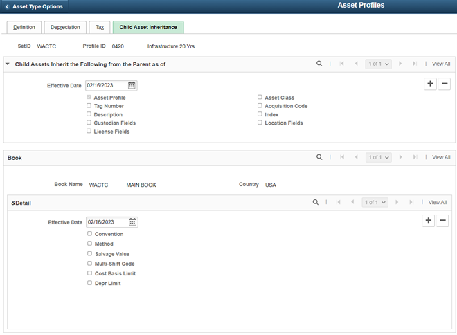 Child asset profiles