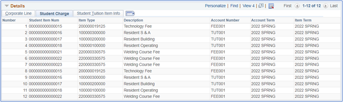 Corporate accounts student charge