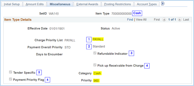 item types payment type