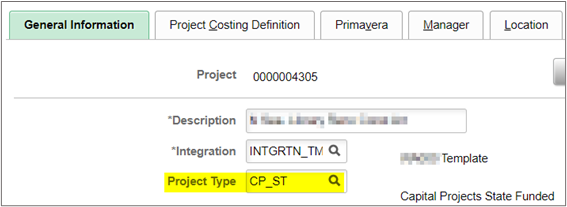 When setting up a capital project in ctcLink you must select CP_ST as the Project Type.